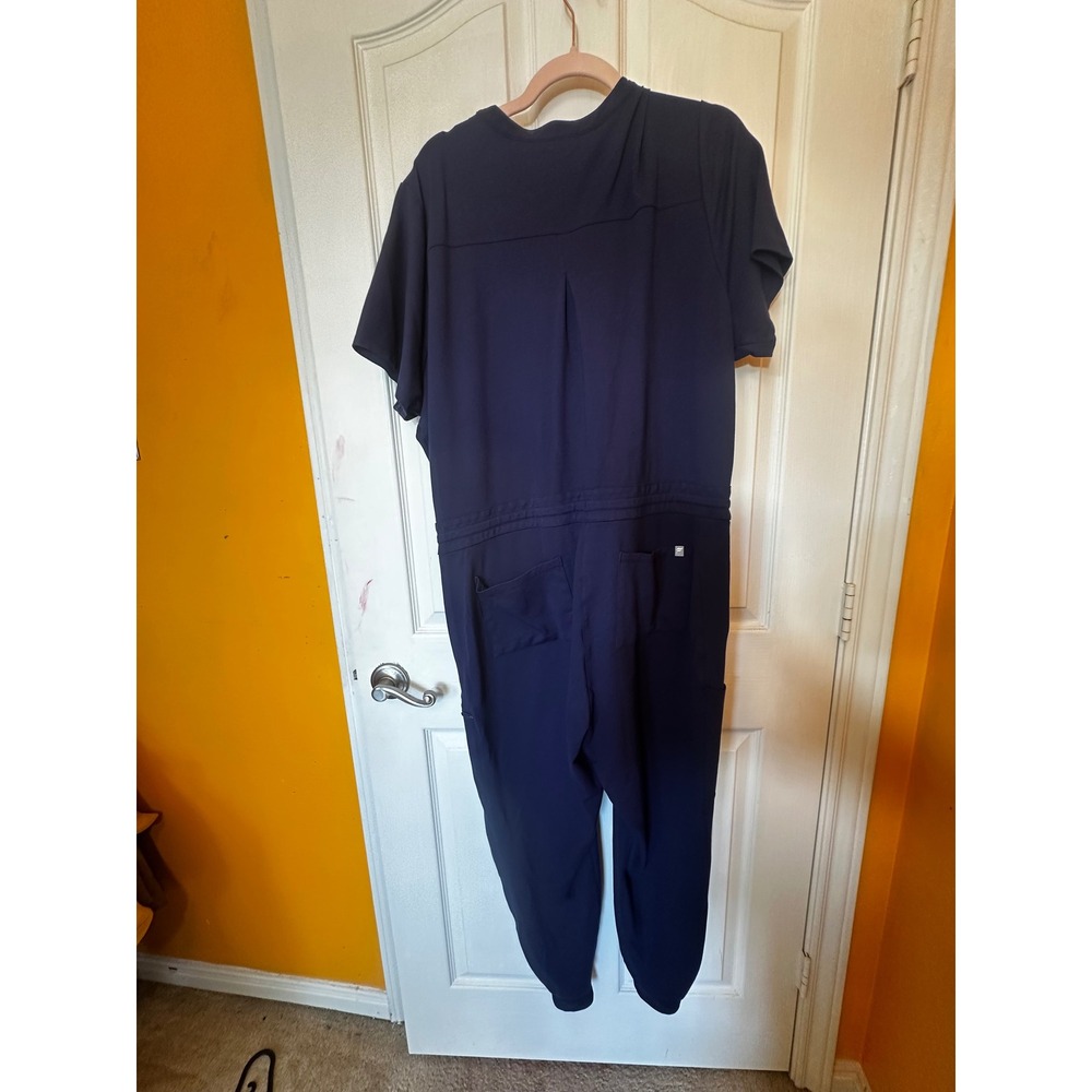 Fabletics Navy Blue Scrub Jumpsuit Short Sleeve Jogger 2X - Picture 2 of 9